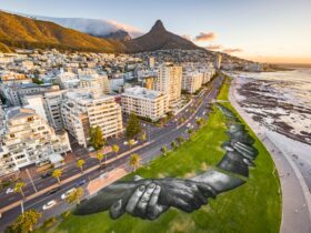 Ariel view of the city of capetown
