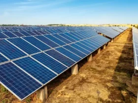 Image de panneaux solaire au sol pour une ferme photovoltaique