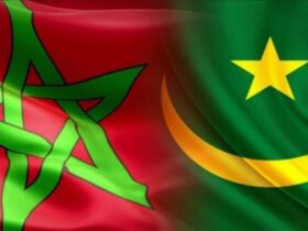 image des drapeaux du Maroc et de la Mauritanie