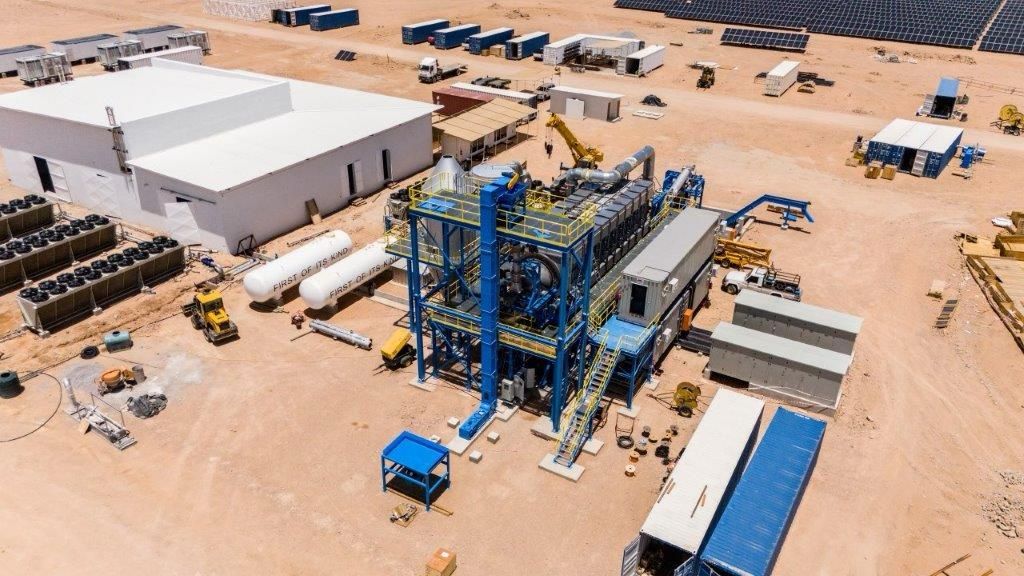 Vue aerienne du projet de HyIron de l'hydrogène vert en namibie