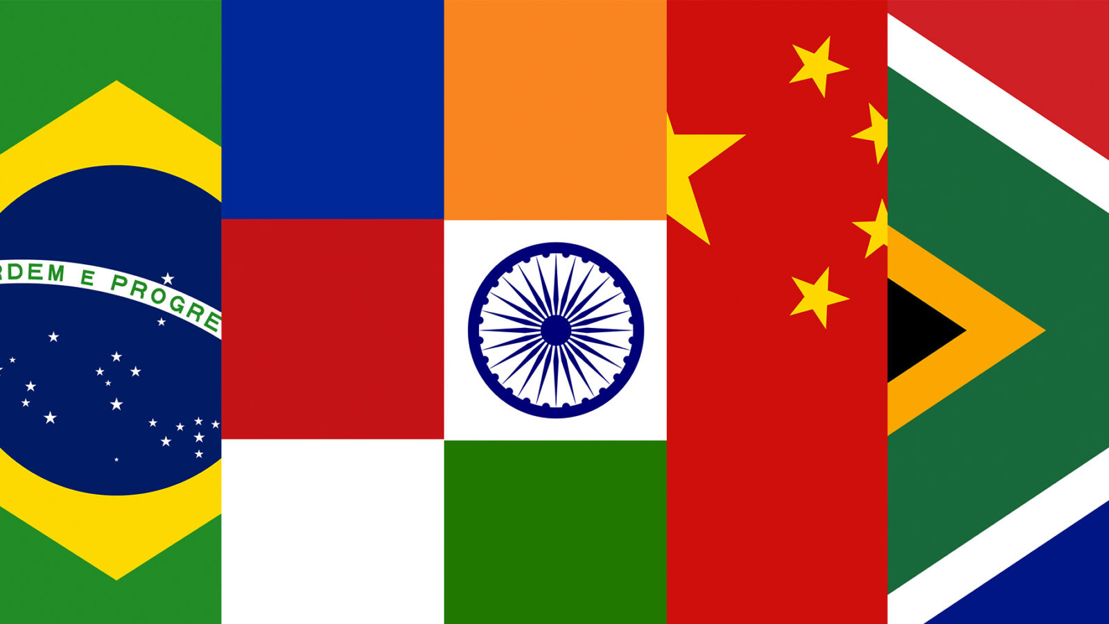 image des drapeaux des pays membres du BRICS