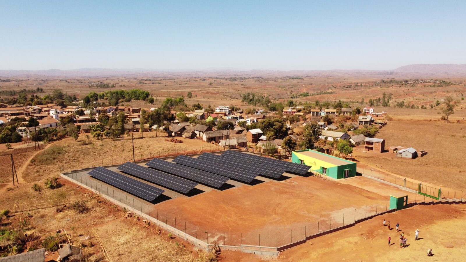 Vue aérienne de mini-reseau en Afrique