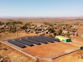 Vue aérienne de mini-reseau en Afrique