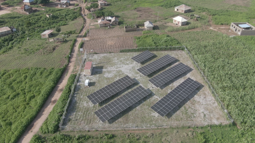 Vue aerienne de mini-réseaux en Afrique