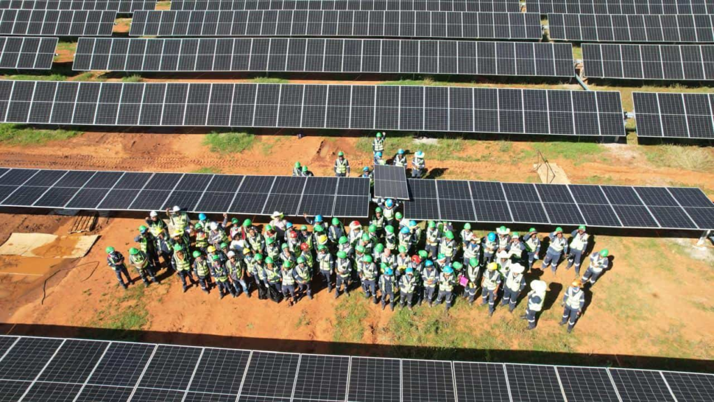 vue aerienne de la centrale solaire Graspan