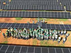 vue aerienne de la centrale solaire Graspan