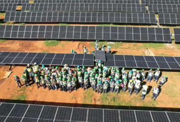 vue aerienne de la centrale solaire Graspan