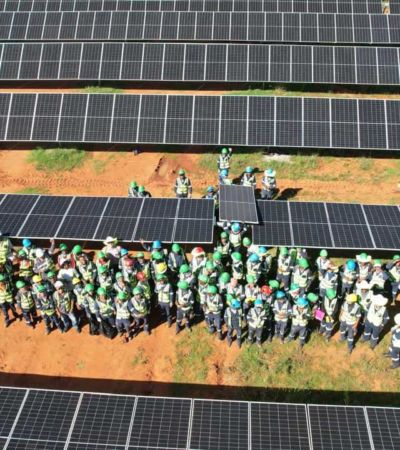 vue aerienne de la centrale solaire Graspan