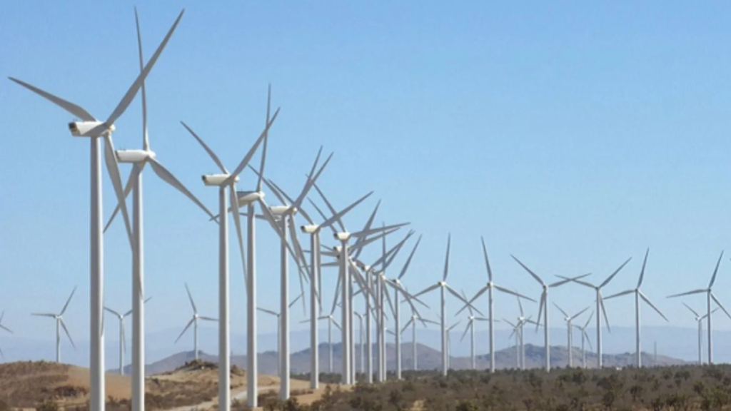 représentation du 1 100 MW d'éolien